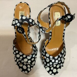 Promise Black & White Polka Dot High Heel Shoes